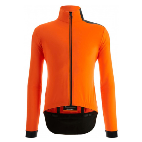 SANTINI Cyklistická zateplená bunda - VEGA MULTI - černá/oranžová