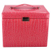 Velká luxusní šperkovnice v kufříkovém provedení Nelson, výrazná růžová lak croco
