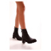 Shoeberry Women's Marlo Black Leather Boots, Black Leather.