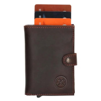 Double-D Tmavě hnědá kožená peněženka s RFID ochranou 