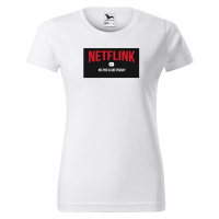 DOBRÝ TRIKO Vtipné dámské tričko NETFLINK Barva: Bílá
