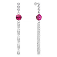 Náušnice růžové se Swarovski Elements Ballena KC1122SS29F Fuchsia