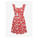 Bílo-červené dámské květované šaty Pieces Halia