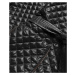 Černá prošívaná dámská bunda s páskem (7262)
