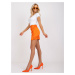 Orange mini skirt in imitation satin with ruffles Olya RUE PARIS