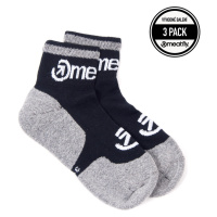 Meatfly ponožky Logo Middle Socks - Triple pack A – Grey | Šedá