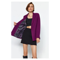Trendyol Dark Purple Regular Woven Blazer Jacket with Lining Detail