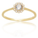 Dámský prsten ze žlutého zlata se zirkony PR0556F + DÁREK ZDARMA