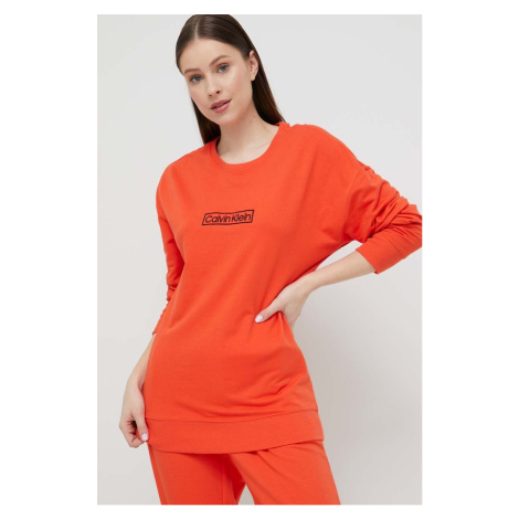 Mikina Calvin Klein Underwear oranžová barva, s aplikací