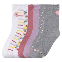 pepperts!® Dívčí ponožky s BIO bavlnou, 7 párů (bílá / lila fialová / růžová / šedá )