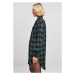 Ladies Oversized Check Flannel Shirt Dress - jasper/black