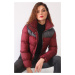 Z6649 DEWBERRY WOMEN'S COAT-BURGUNDY-ANTHRACITE