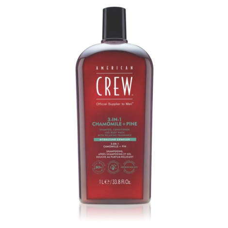 American Crew 3 in 1 Chamimile + Pine 3 v 1 šampon, kondicionér a sprchový gel pro muže 1000 ml