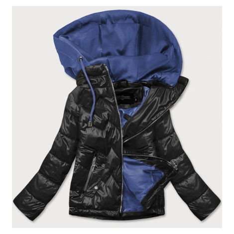 Černo/modrá dámská bunda s kapucí (BH2003BIG) BH FOREVER