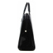 Grosso Luxusní černá lakovaná kroko kabelka do ruky S81 Černá