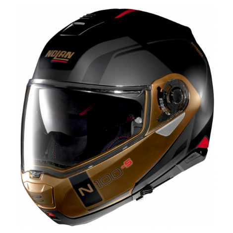 Moto helma Nolan N100-5 Consistency N-Com P/J Flat Black-Bronze