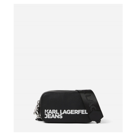 Kabelka karl lagerfeld jeans logo embossed camera bag černá
