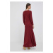 Bavlněné šaty Polo Ralph Lauren vínová barva, maxi