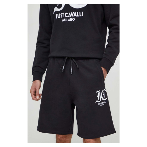 Bavlněné šortky Just Cavalli černá barva, 76OADE00 CF100