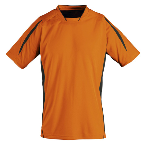 SOĽS Maracana 2 Ssl Uni funkční triko SL01638 Orange / Black SOL'S