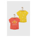 Dětské bavlněné tričko zippy 2-pack oranžová barva