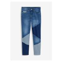 Skinny džíny s trojúhelníkovými vsadkami, zkrácené