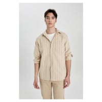 DEFACTO Regular Fit Striped Cotton Long Sleeve Shirt