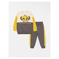 LC Waikiki Crew Neck Long Sleeve The Lion King Printed Baby Boy Sweatshirt and Trousers 2-Set