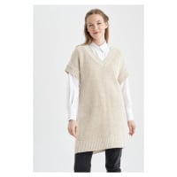 DEFACTO Relax Fit V-Neck Long Sweater