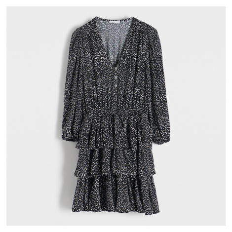 Reserved - Viskózové šaty - Černý