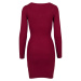 Ladies Cut Out Dress - burgundy