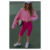 Madmext Pink Basic Crew Neck Women's Sweatshirt