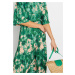 Bonprix BODYFLIRT vzorované šaty s volánem Barva: Zelená, Mezinárodní