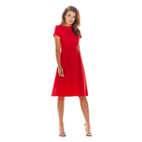 Červené elegantní šaty s krátkým rukávem pro dámy