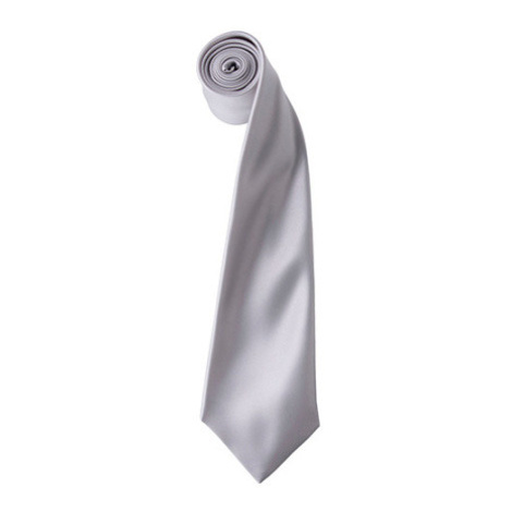 Premier Workwear Pánská saténová kravata PR750 Silver -ca. Pantone 428