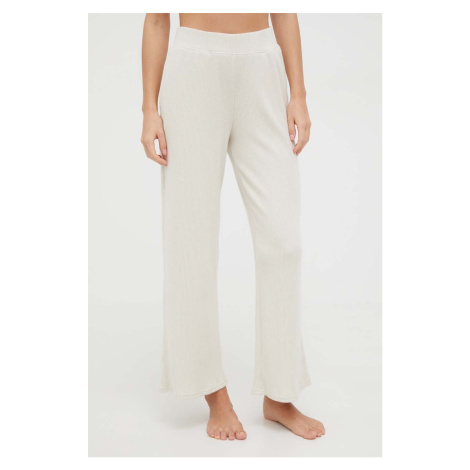 Pyžamové kalhoty Hollister Co. dámské, béžová barva