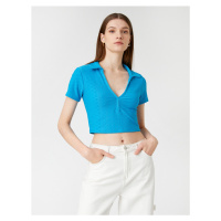 Koton Polo Neck Crop T-Shirt