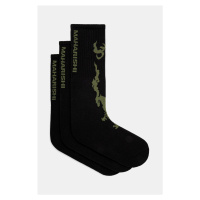 Ponožky Maharishi Bonsai Dragon Sport Socks 3 Pack 3-pack pánské, černá barva, 1402.BLACK
