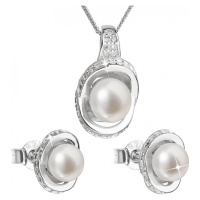 Evolution Group Luxusní stříbrná souprava s pravými perlami Pavona 29026.1 (náušnice, řetízek, p