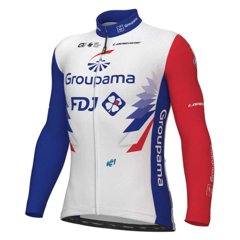 ALÉ Cyklistický dres s dlouhým rukávem zimní - GROUPAMA FDJ 2022 - červená/modrá/bílá