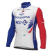 ALÉ Cyklistický dres s dlouhým rukávem zimní - GROUPAMA FDJ 2022 - červená/modrá/bílá