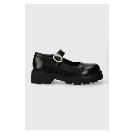 Kožené polobotky Vagabond Shoemakers COSMO 2.0 dámské, černá barva, na plochém podpatku
