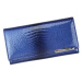 Luxusní velká dámská kožená peněženka Fredy, modrá