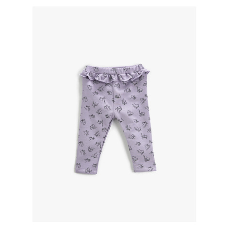 Koton Leggings Ruffled Unicorn Printed Elastic Waist