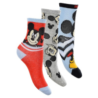 CHLAPECKÝ SET PONOŽEK MICKEY MOUSE - ČERVENÁ-ŠEDÁ-TYRKYSOVÁ Barevná