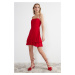 Trendyol Red Open Waist/Skater Elegant Evening Dress