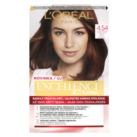 L´Oréal Paris Excellence Creme 4.54 Mahagonová Měděná měděná Barva Vlasů 192 ml L’Oréal Paris