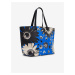 Modrý dámský květovaný shopper Desigual Daisy Pop Namibia Reversible