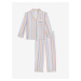 Krémová dámská Pruhovaná pyžamová souprava z čisté bavlny Marks & Spencer
