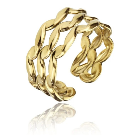 Marc Malone Otevřený pozlacený prsten Clara Gold Ring MCR23007G